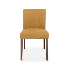 Delta Dark Oak Upholstered Chair - Mustard Fabric (Pair)
