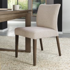Delta Dark Oak Upholstered Chair - Oatmeal Fabric (Pair)