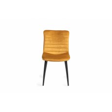 Rothko - Mustard Velvet Fabric Chair with Black Legs (Pair)