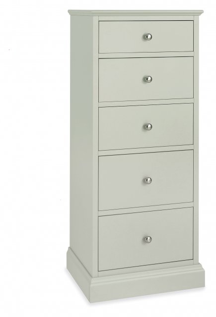 Premier Collection Ashby Soft Grey 5 Drawer Tall Chest