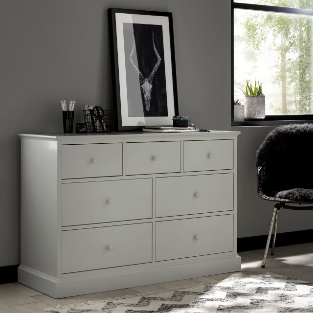 Premier Collection Ashby Soft Grey 3+4 Drawer Chest
