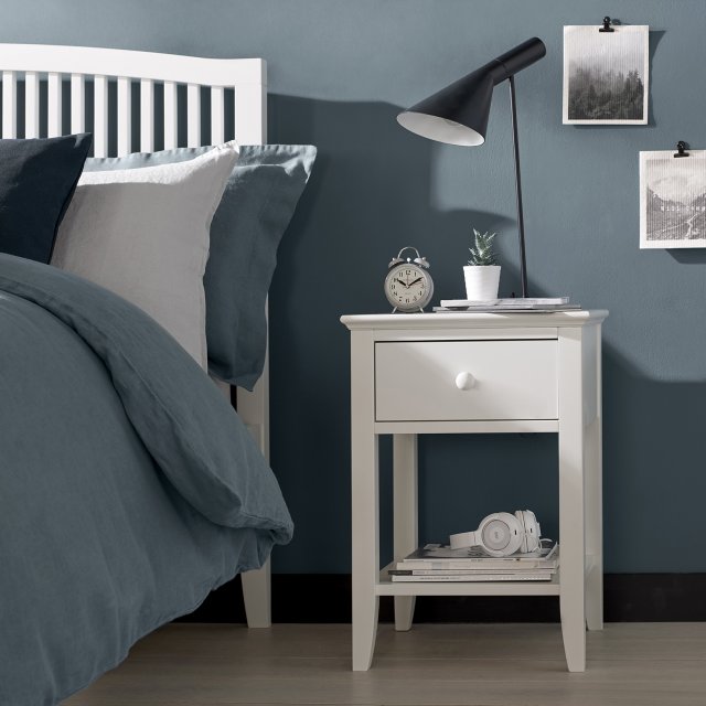 Premier Collection Ashby White 1 Drawer Nightstand