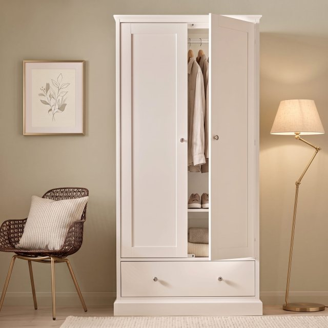 Premier Collection Ashby White Double Wardrobe