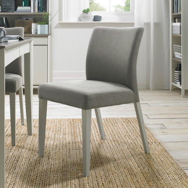 Premier Collection Bergen Grey Washed Uph Chair - Titanium Fabric (Pair)