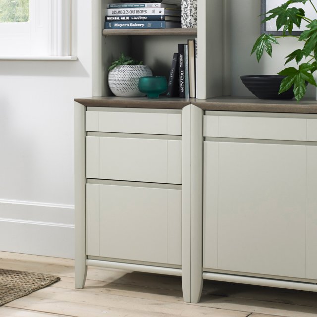 Premier Collection Bergen Grey Washed Oak & Soft Grey Filing Cabinet