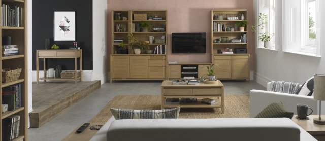 Bergen Oak Coffee Table With Drawers | Living Room Furniture