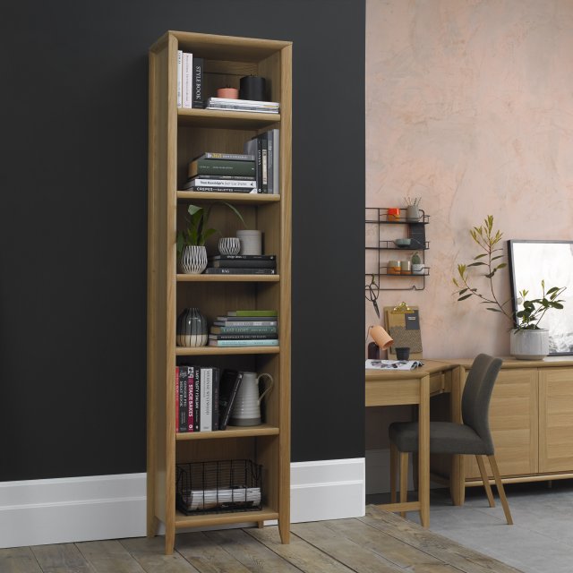 Premier Collection Bergen Oak Narrow Bookcase