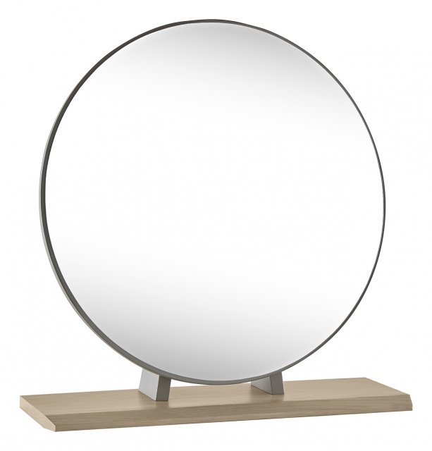 Premier Collection Brunel Scandi Oak & Dark Grey Vanity Mirror