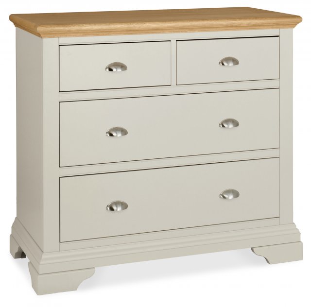 Premier Collection Hampstead Soft Grey & Pale Oak 2+2 Drawer Chest