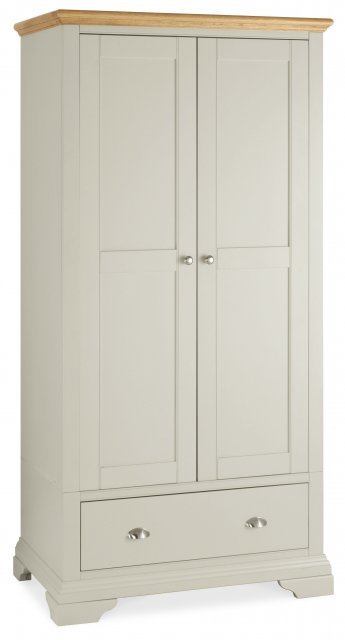 Premier Collection Hampstead Soft Grey & Pale Oak Double Wardrobe