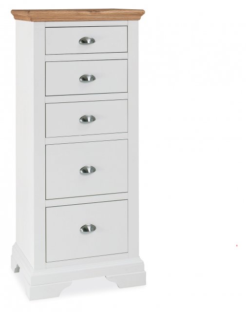 Premier Collection Hampstead Two Tone 5 Drawer Tall Chest