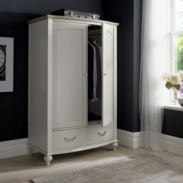 Premier Collection Montreux Grey Washed Oak & Soft Grey Double Wardrobe