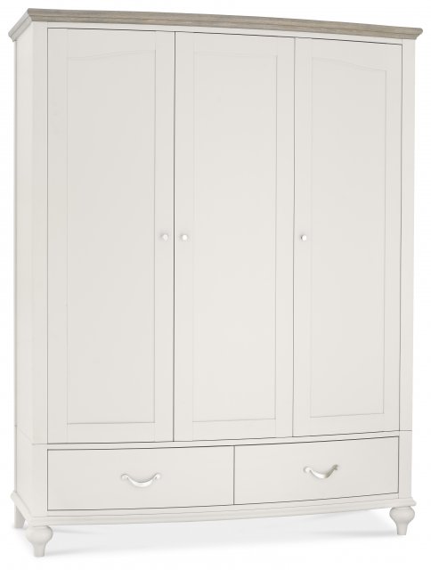 Premier Collection Montreux Grey Washed Oak & Soft Grey Triple Wardrobe