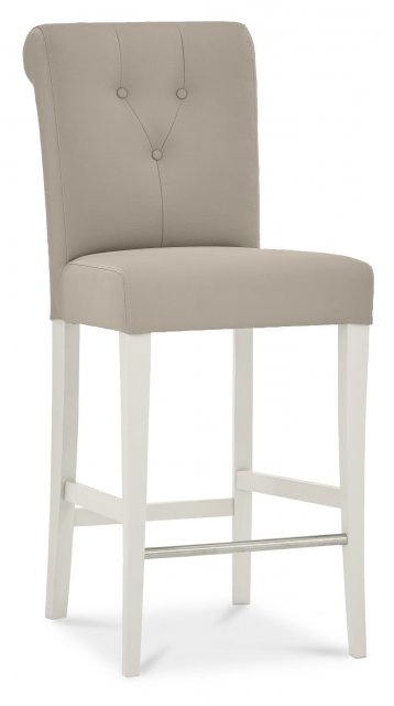 Premier Collection Montreux Soft Grey Uph Bar Stool - Grey Bonded Leather (Pair)