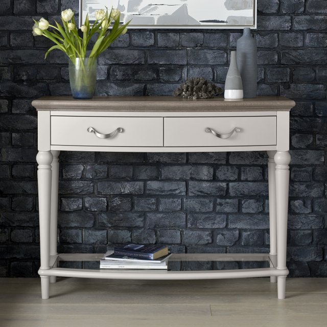 Premier Collection Montreux Grey Washed Oak & Soft Grey Console Table