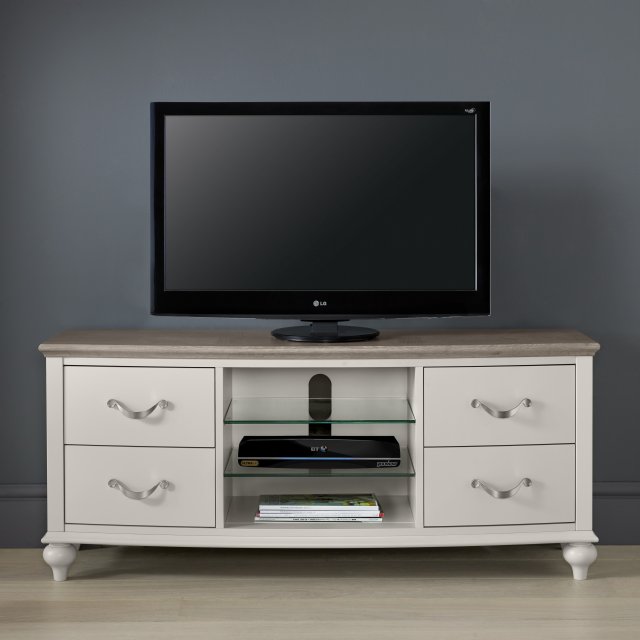 Premier Collection Montreux Grey Washed Oak & Soft Grey Entertainment Unit