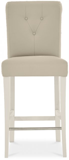 Premier Collection Montreux Antique, Ivory Leather Bar Stools With Backs