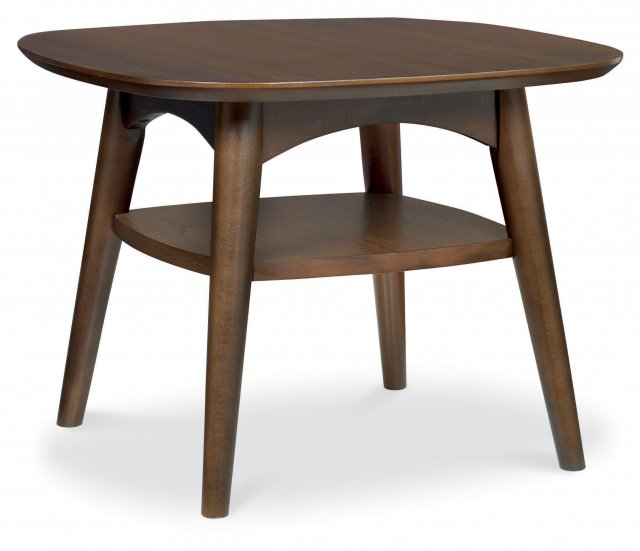 Premier Collection Oslo Walnut Lamp Table With Shelf