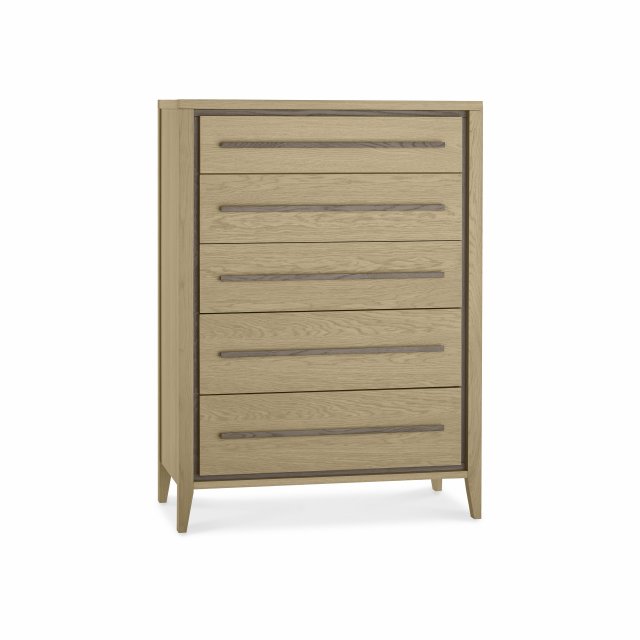 Premier Collection Rimini Aged Oak & Weathered Oak 5 Drawer Chest