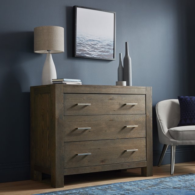 Premier Collection Turin Dark Oak 3 Drawer Wide Chest