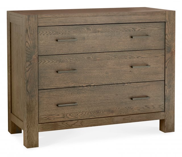 Premier Collection Turin Dark Oak 3 Drawer Wide Chest Chests Bentley Designs