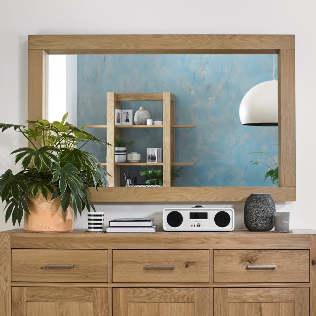 Premier Collection Turin Light Oak Landscape Mirror