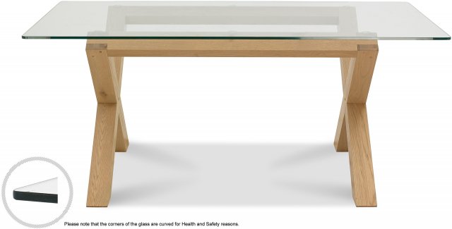 Premier Collection Turin Light Oak Glass Top Dining Table