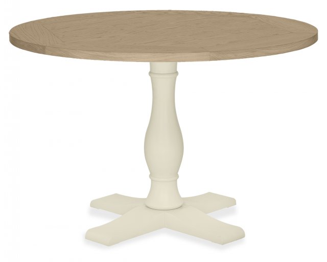 Signature Collection Chartreuse Aged Oak & Antique White Circular Table