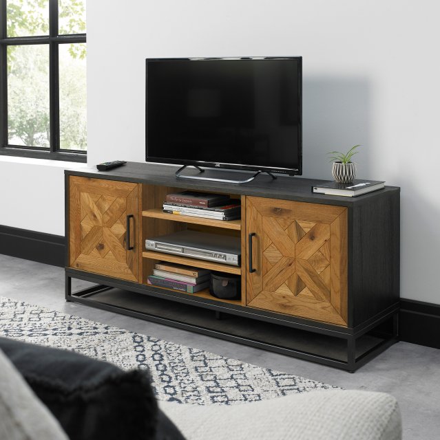 Signature Collection Indus Rustic Oak & Peppercorn Entertainment Unit