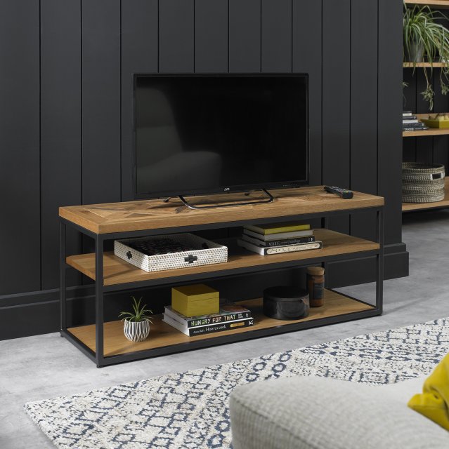 Signature Collection Indus Rustic Oak Open Entertainment Unit