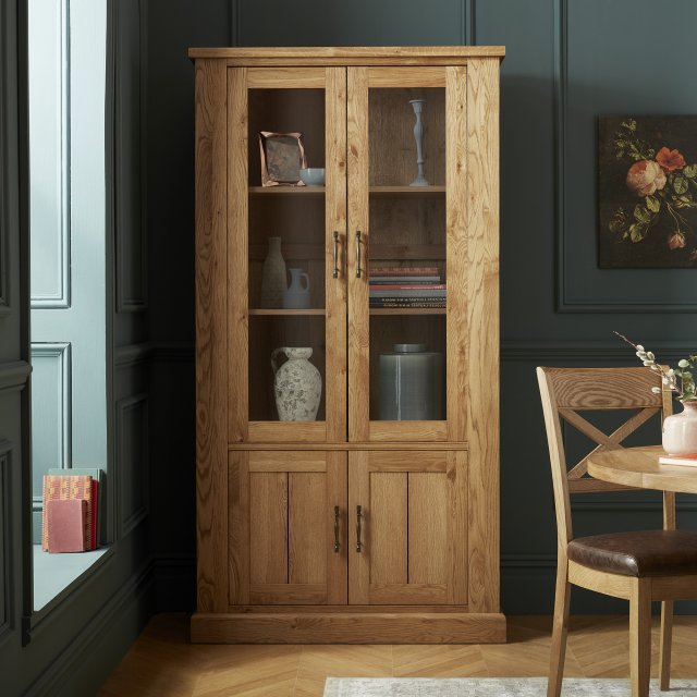 Signature Collection Westbury Rustic Oak Display Cabinet Display