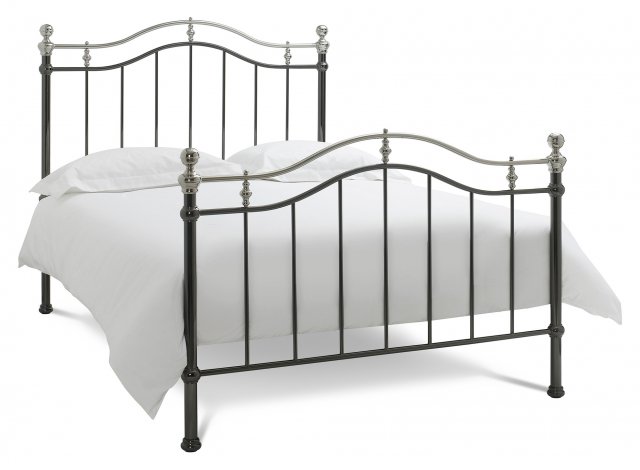 Headboards & Bedsteads Collection Chloe Black & Shiny Nickel Bedstead King 150cm