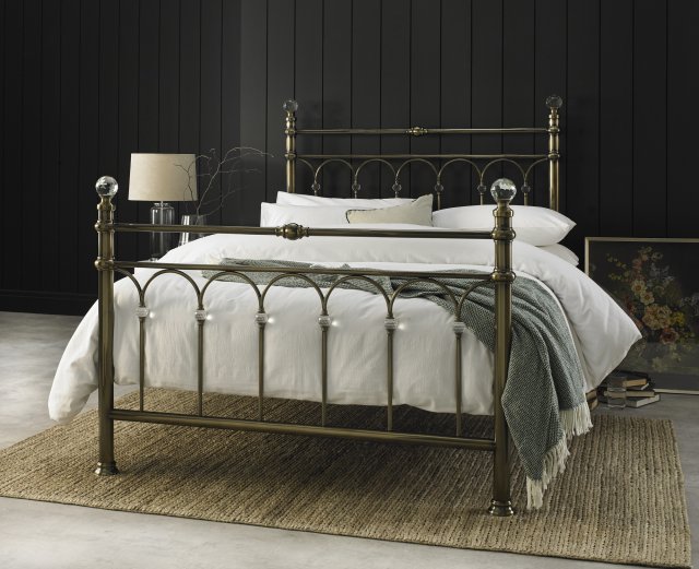 Headboards & Bedsteads Collection Krystal Antique Brass Bedstead King 150cm