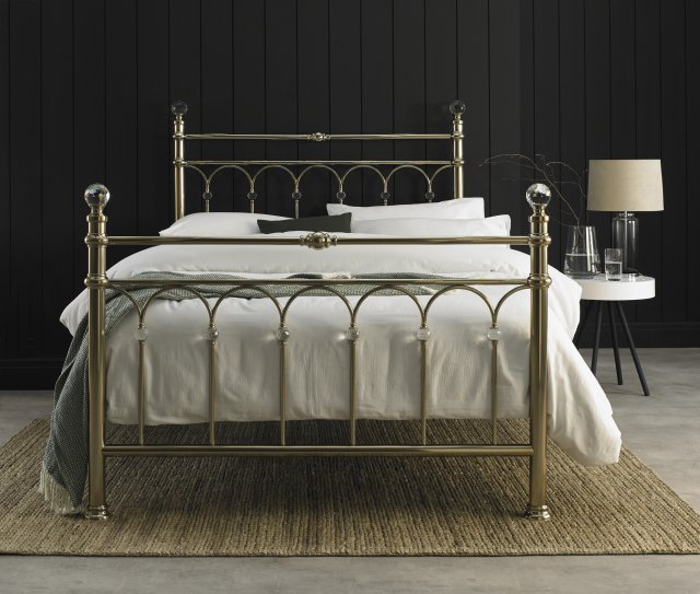 Headboards & Bedsteads Collection Krystal Champagne Brass Bedstead King 150cm