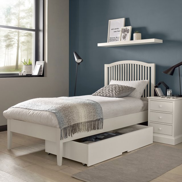 Premier Collection Ashby White Slatted Bedstead Single 90cm