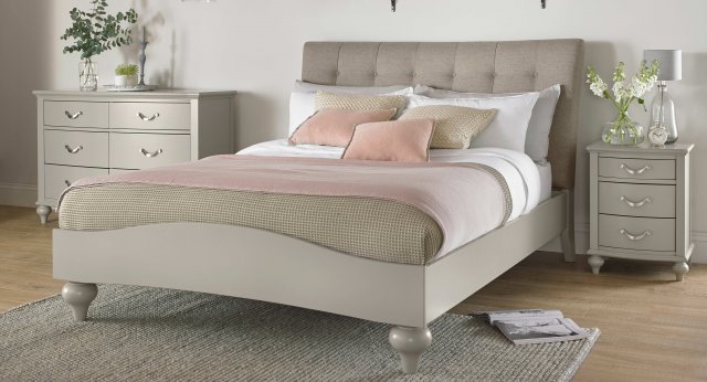 Premier Collection Montreux Urban Grey Uph Bedstead Vertical Stitch Pebble Grey Fabric King 150cm