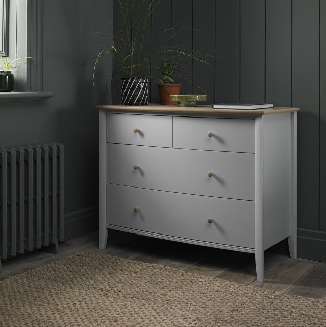 Premier Collection Whitby Scandi Oak & Warm Grey 2+2 Drawer Chest