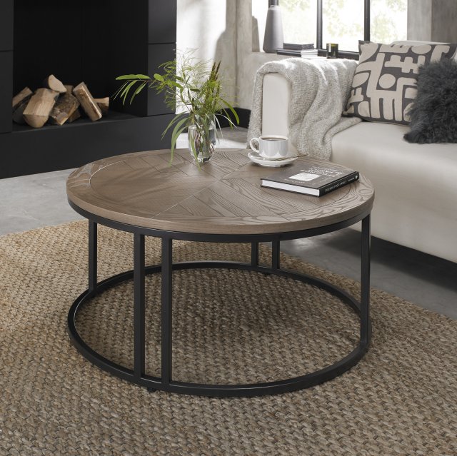 Signature Collection Chevron Weathered Ash Coffee Table