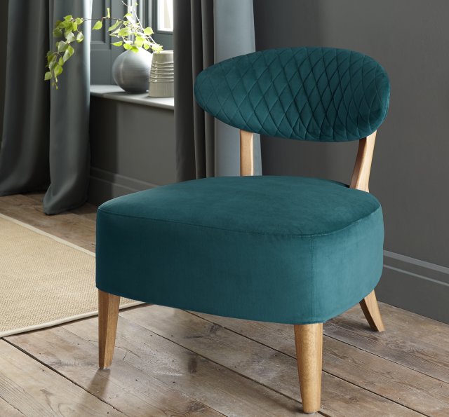 Signature Collection Margot Casual Chair - Sea Green Velvet Fabric