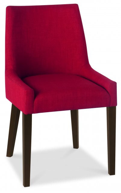 Premier Collection Ella Walnut Scoop Back Chair - Red (Pair)