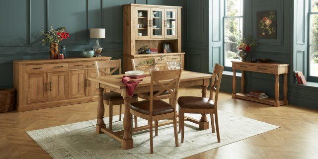 Signature Collection Westbury Rustic Oak Dining Set 'A' - Table & 4 Chairs