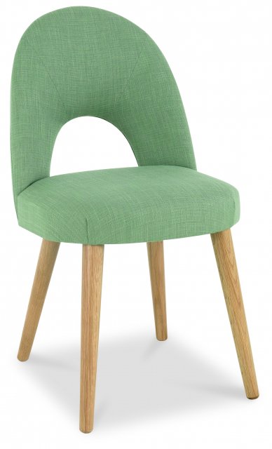 Premier Collection Oslo Oak Upholstered Chair - Aqua Fabric (Pair)
