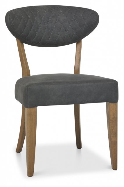 Signature Collection Ellipse Rustic Oak Upholstered Chair - Dark