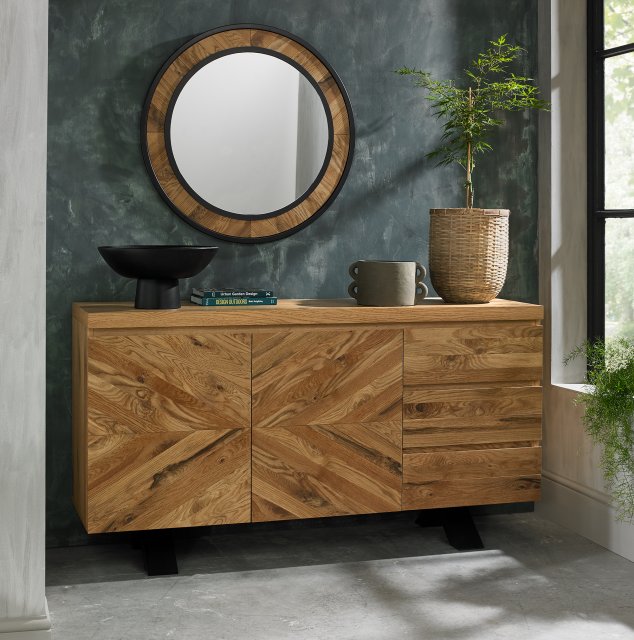 Bentley Designs Ellipse Rustic Oak Wide Sideboard- feature