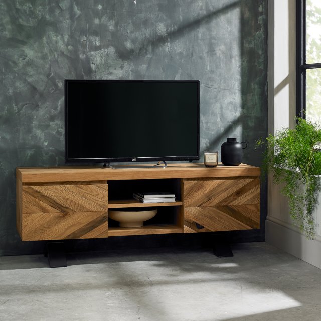 Bentley Designs Ellipse Rustic Oak Entertainment Unit- feature