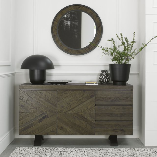 Bentley Designs Ellipse Fumed Oak Wide Sideboard- feature