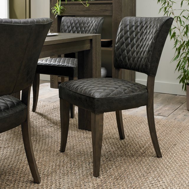 Bentley Designs Logan Fumed Oak Upholstered Chair- Old West Vintage- feature shot