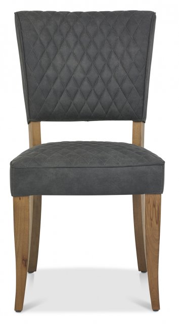 Signature Collection Logan Rustic Oak Upholstered Chair - Dark