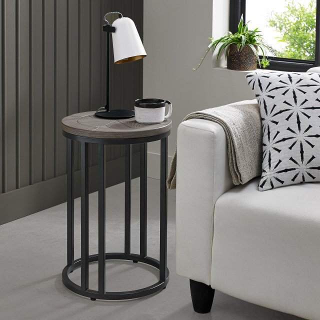 Bentley Designs Monroe Silver Grey Side Table- feature