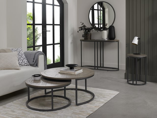 Signature Collection Monroe Silver Grey Side Table Lamp Tables Bentley Designs UK Ltd